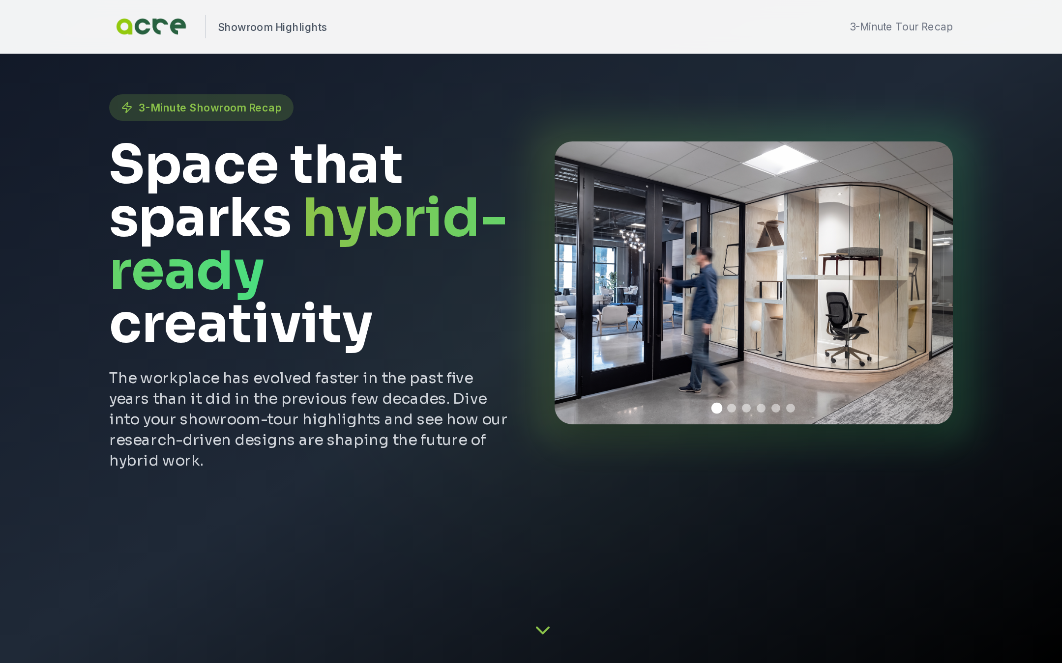 Showroom Tour Landing Page — desktop preview
