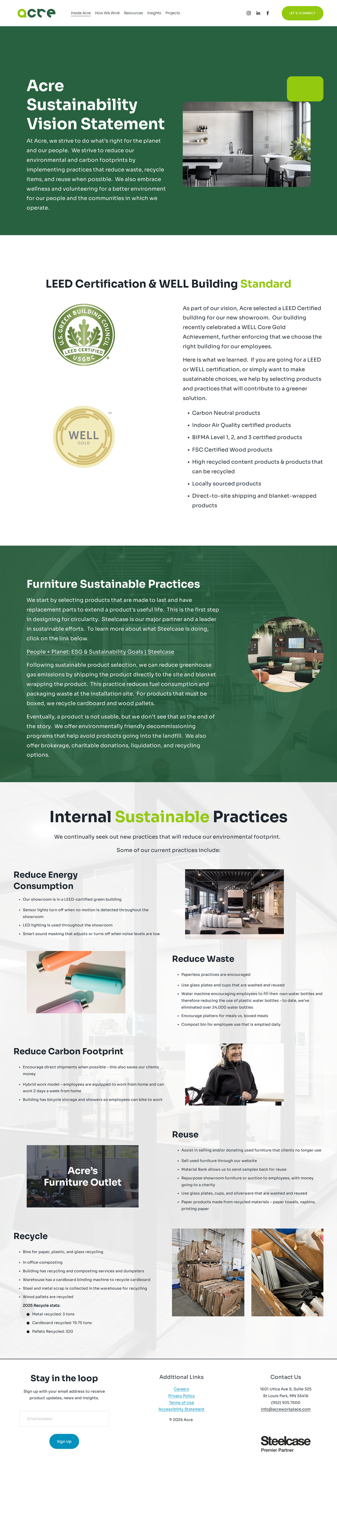 Sustainability — desktop preview